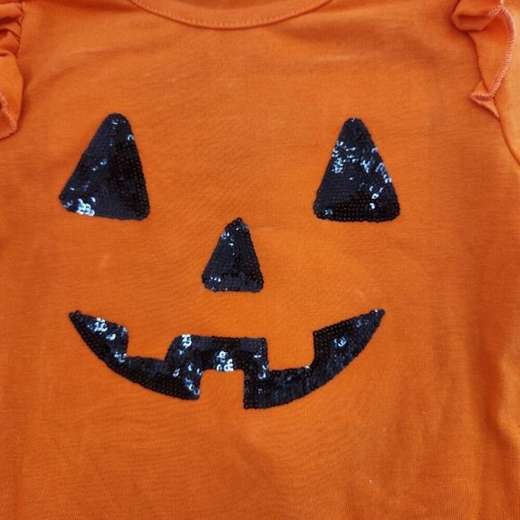 Btween Halloween Outfit Girls Size 5 Sequin Pumpkin 3-Pc Leggings Season Spooky - Picture 2 of 6